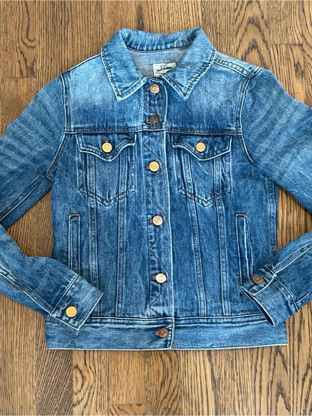 J. Crew Blue Denim Jacket with Button Front - Picture 2 of 11